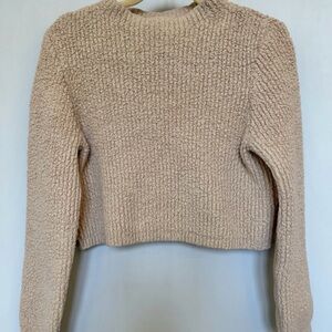 Aerie Soft Beige Teddybear Sweater and Flare Pants Loungewear Set